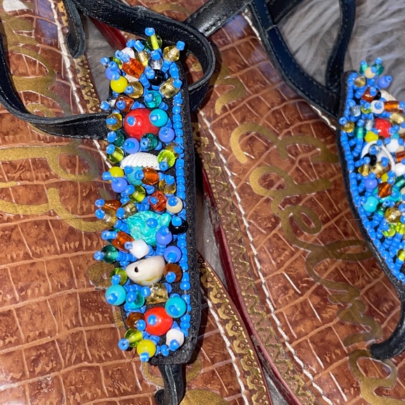 EUC Sam Edelman Beaded Shell Gabrielle Sandal Size 7 - Picture 6 of 11